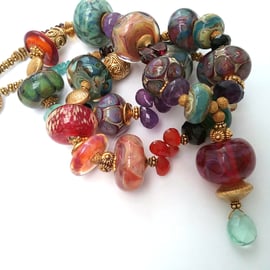 Boro  Glass Bead Necklace 