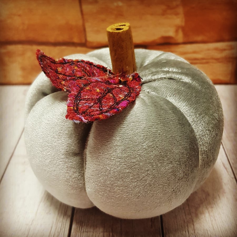 Decorative velvet pumpkin