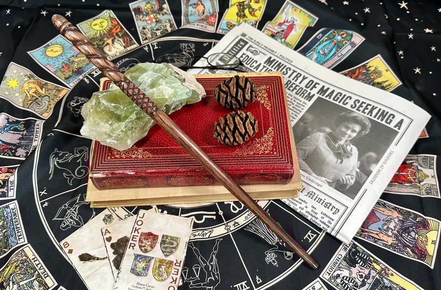 Ginny Weasley inspired hand turned carved wand.