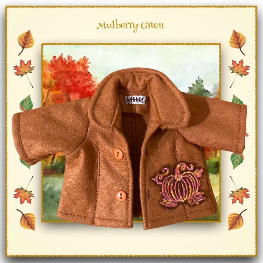 Pumpkin Spice Tailored Jacket Embroidered with a Pumpkin