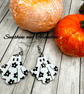 Cute Black & White Halloween Ghost Earrings – Handmade Spooky Jewellery - Image 1