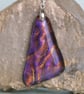 Red and Gold Dichroic Glass Pendant Necklace - 1123 - Image 5