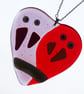 Lovebirds - Lilac and Red Fused Glass - 6174 - Image 5