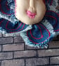 Flower Baby Brooch - Denim with Red Hair - Image 4