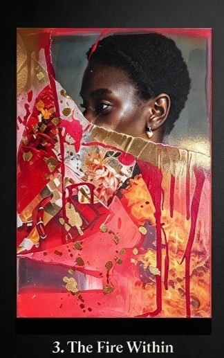 Pieces of Red. The Fire within. 29.5cm on 40cm