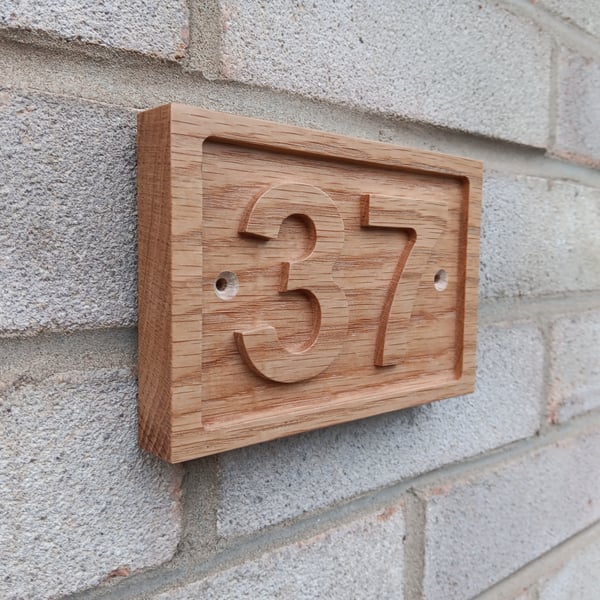 Personalised Oak House Number