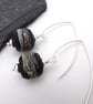 black wrapped lampwork glass earrings - Image 2