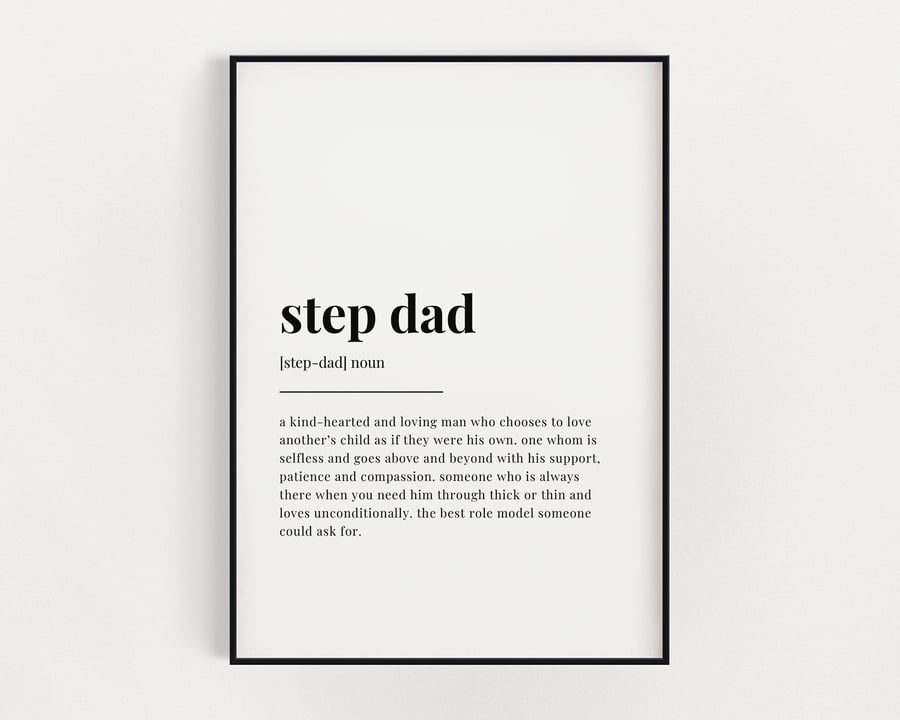 STEP DAD DEFINITION PRINT, Quote Print, Wall Art Print, Gift For Step Dad