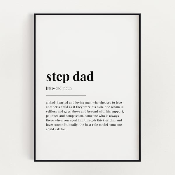 STEP DAD DEFINITION PRINT, Quote Print, Wall Art Print, Gift For Step Dad