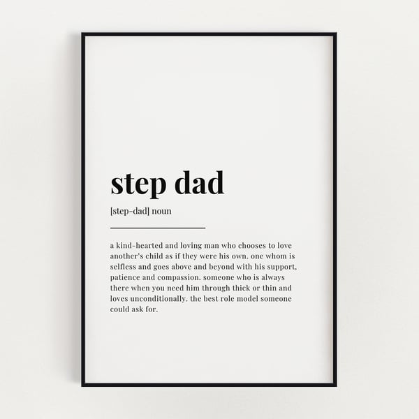 STEP DAD DEFINITION PRINT, Quote Print, Wall Ar... - Folksy