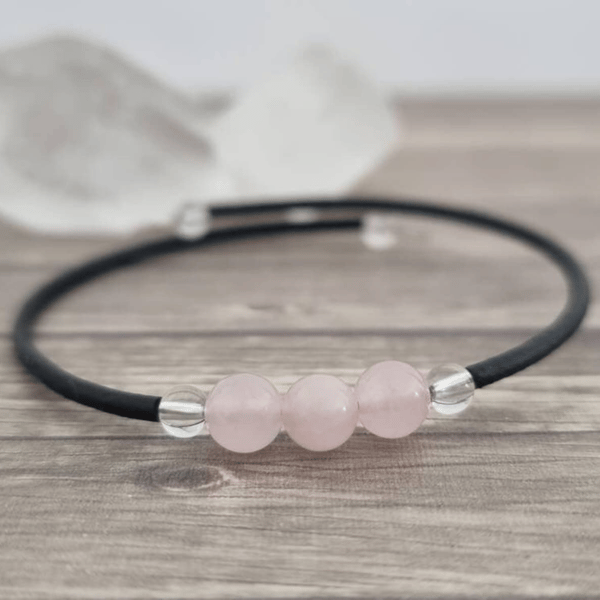 Rose Quartz Memory Wire Bracelet