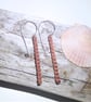 Corrugated Copper Dangle Earrings (ERCUDGCG2) - UK Free Post - Image 1