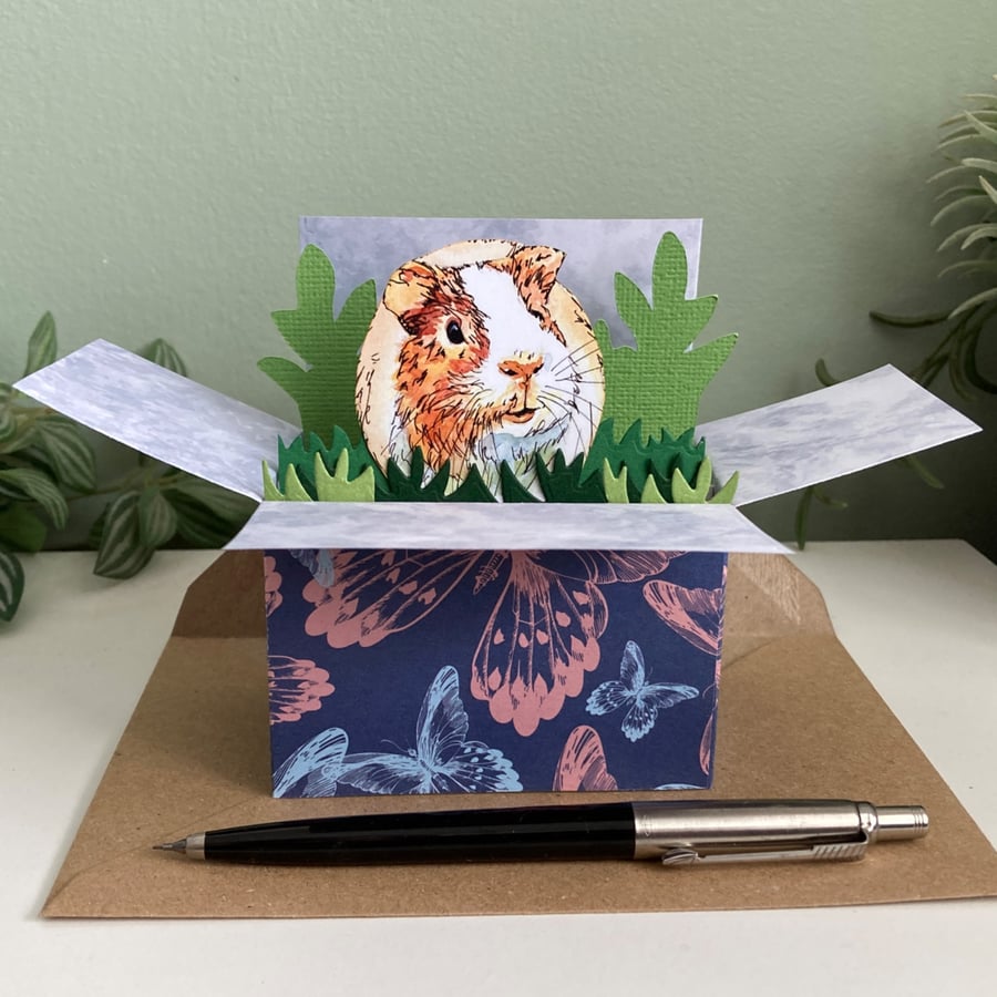 Guinea Pig Card; Personalised, Birthday or Blank. Gift card for Guineapig lover 