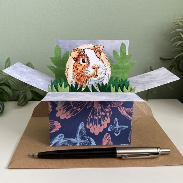 Guinea Pig Card; Personalised, Birthday or Blank. Gift card for Guineapig lover 
