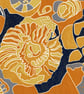 Fossil lino print, Ammonites - yellow