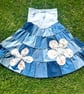 Denim patchwork half & half skirt - Bohemian style 