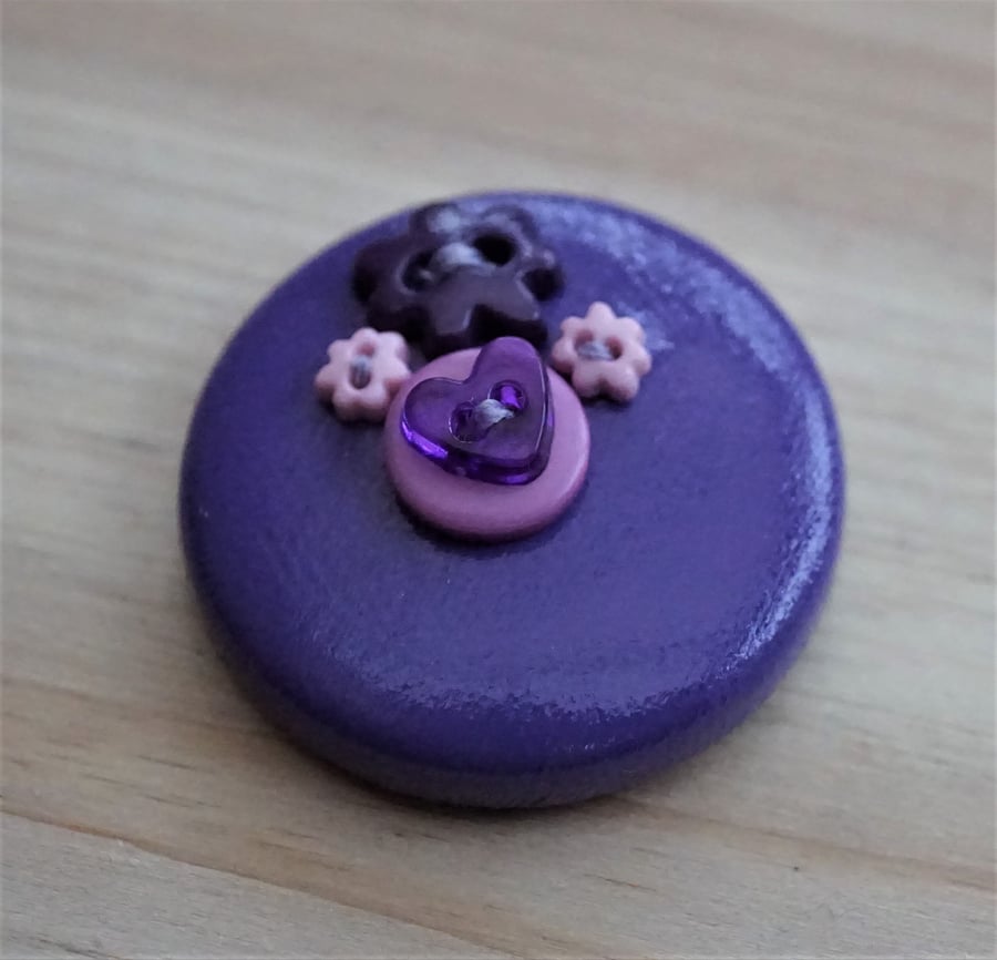 Purple Button PVC Badge