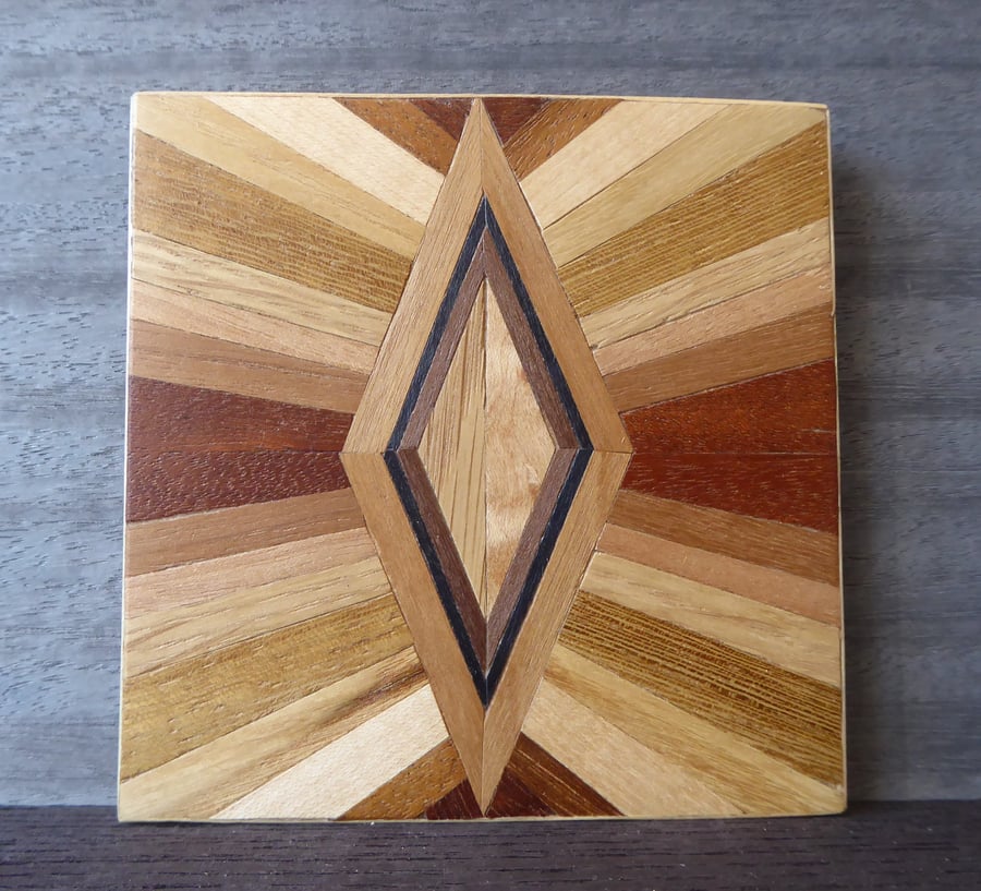 Wood veneer coaster