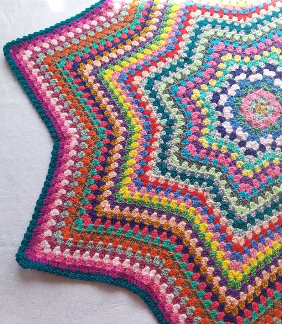Crochet Granny Stripe Star Blanket