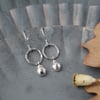 Hammered Silver Circle Drop Earrings