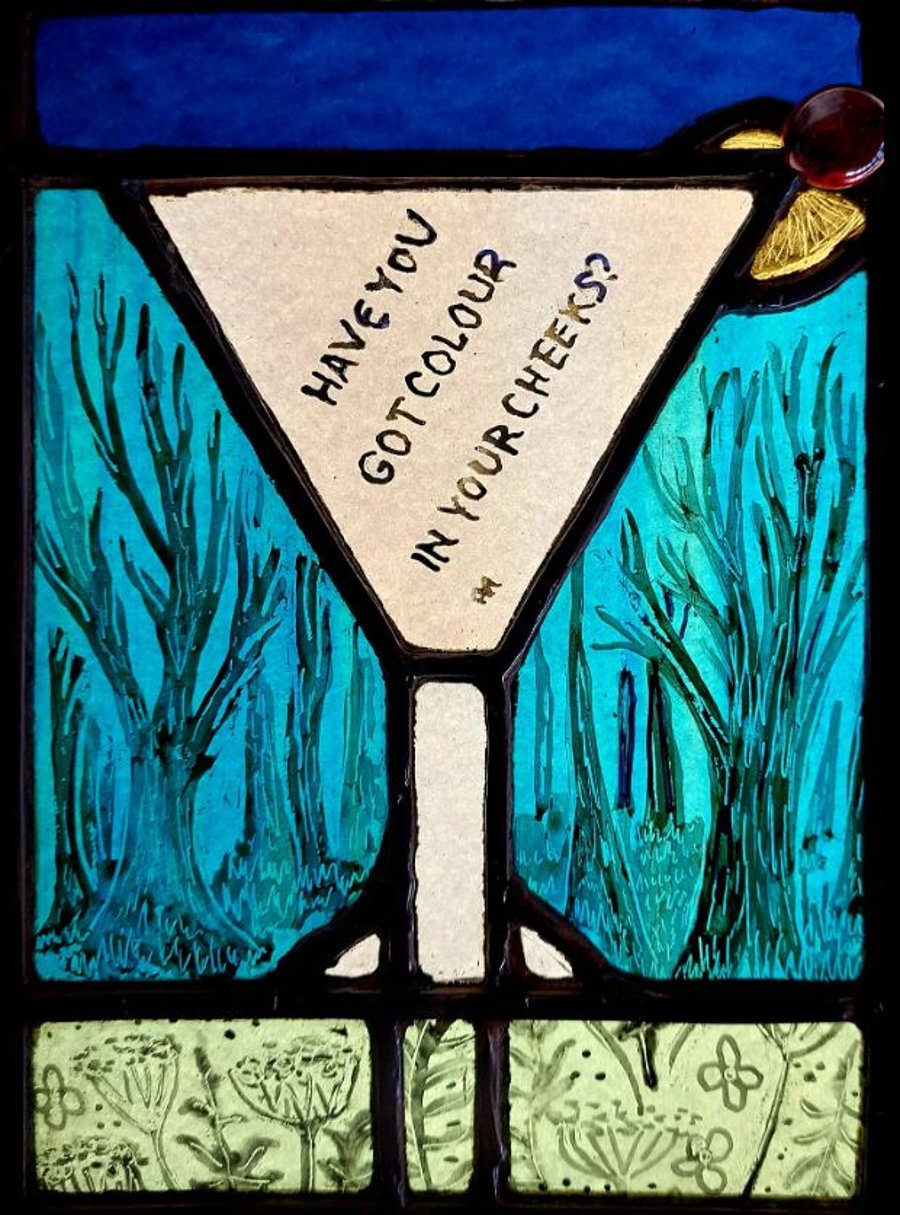 Contemporary Stained Glass Panel - Do I Wanna Know?
