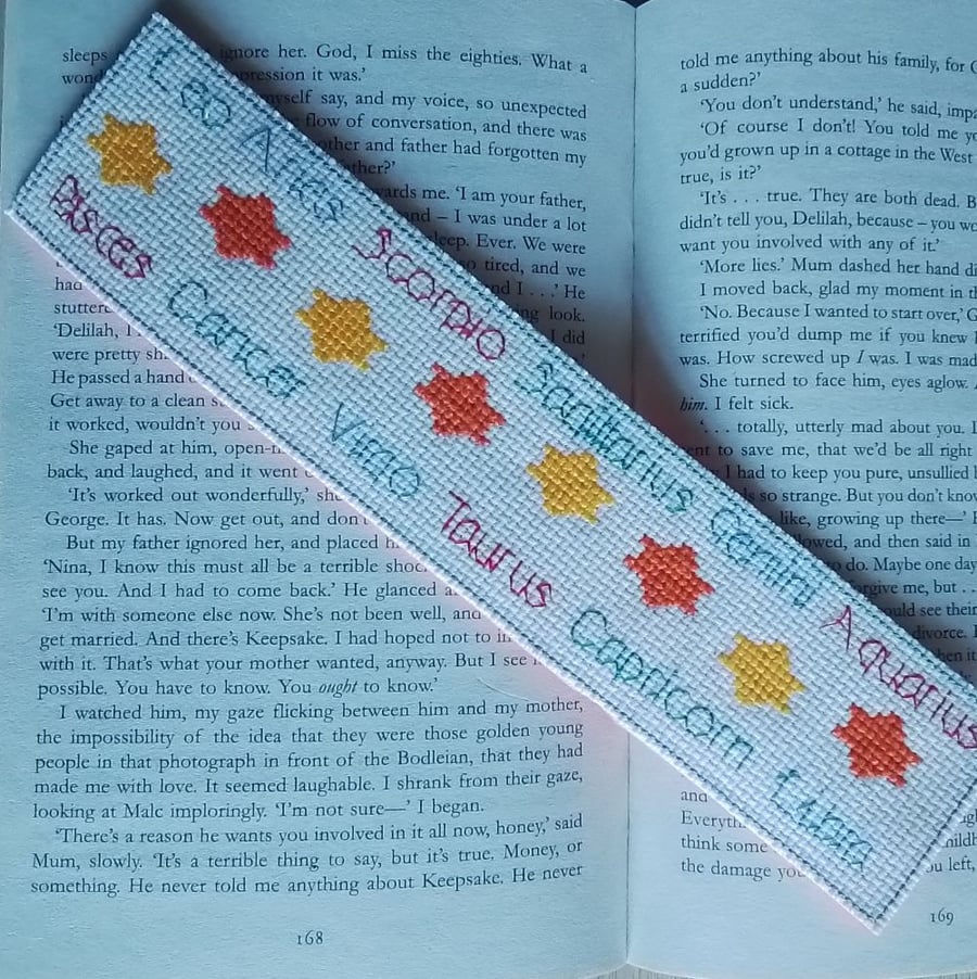 Zodiac Bookmark, Horoscope Bookmark, Astrology Bookmark - Orange