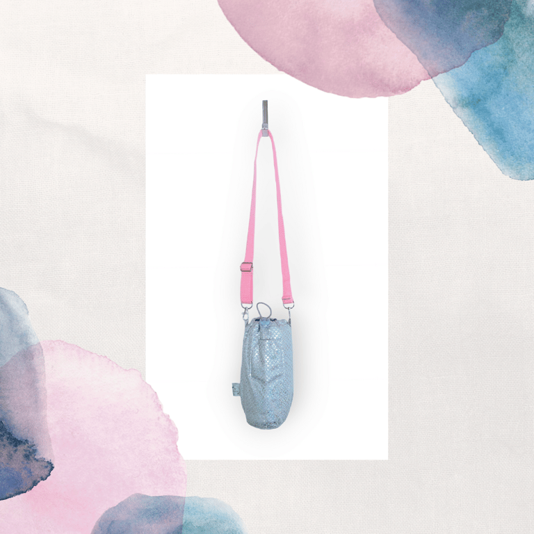 Holographic Heart Printed Crossbody Water Cooler With Detachable Strap