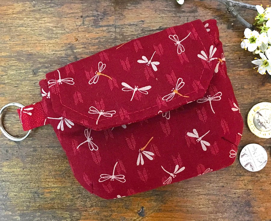 Japanese dragonfly pattern coin purse, mini pouch