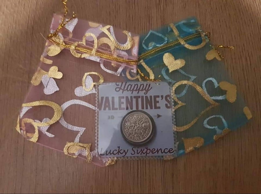 Valentine's Day Lucky Sixpence Novelty Gift