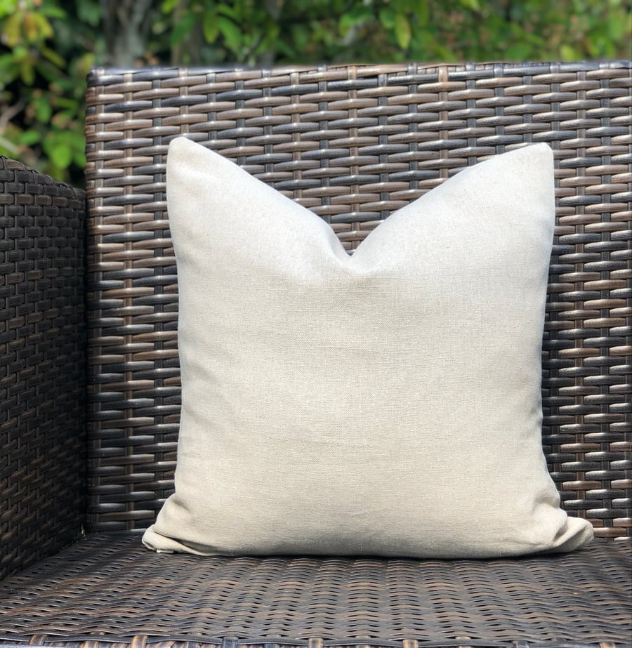 Beige Linen Cushion Cover 18” x 18”