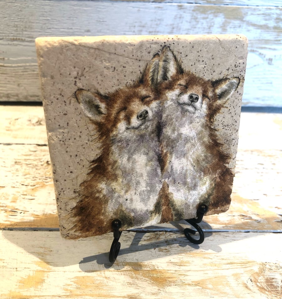 Fox Natural Stone Coaster