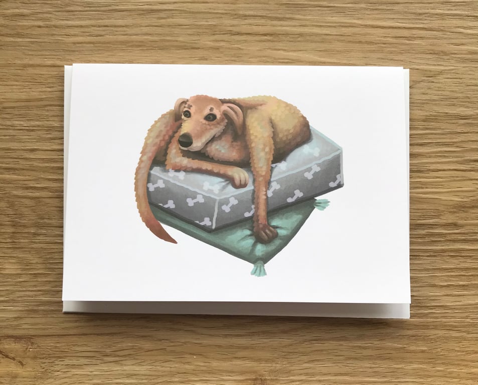 Lurcher Blank Greeting Card