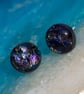 Multicoloured Dichroic Glass Earrings with Sterling Silver Studs - 2513 - Image 1