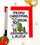Personalised Cute Penguin Granddaughter Christmas Card - Image 1