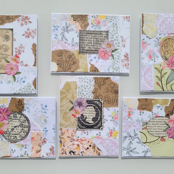 Multipack Blank Cards - Decoupage Mixed Media Blank Notecards