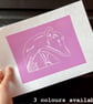 Greyhound Linocut Print - Dog Lover - Pet Parent Gift - 3 Colours Available - Image 1