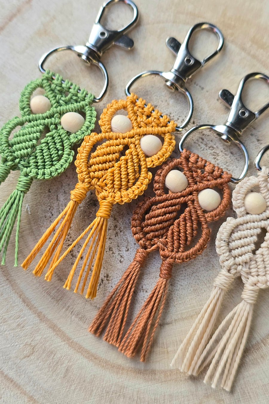 Macrame Owl keyring - Cute Bag Charm 