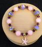 Purple and pink starfish bracelet