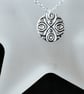 Handmade Fine Silver Pendant Necklace- Aztec Design - Image 2