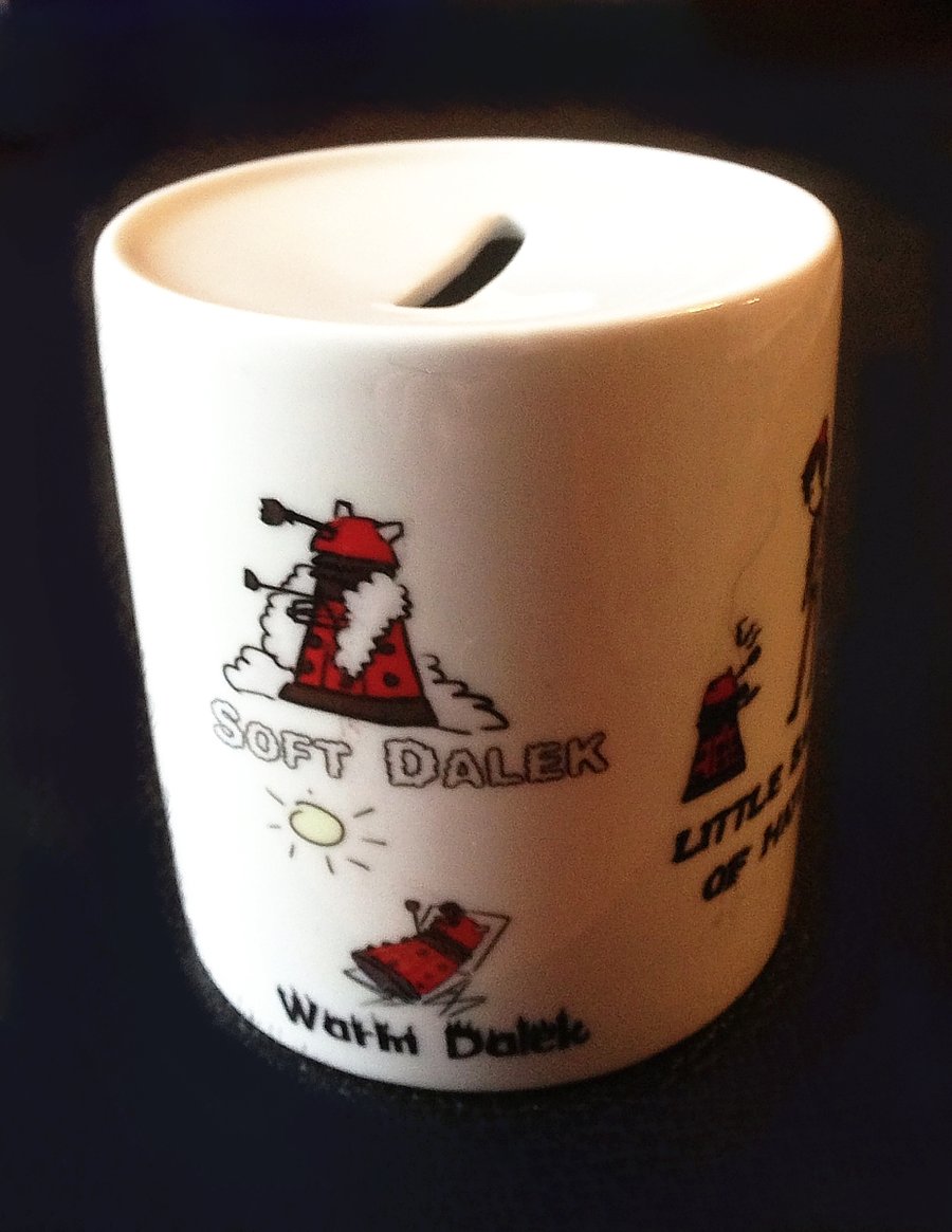 Soft Kitty Inspired Dr. Who Dalek Money Box