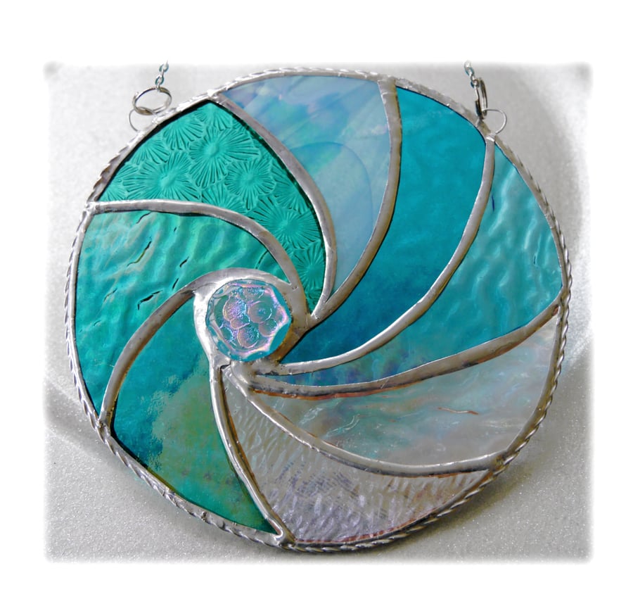 Ripwave Stained Glass Suncatcher Handmade Sea 003