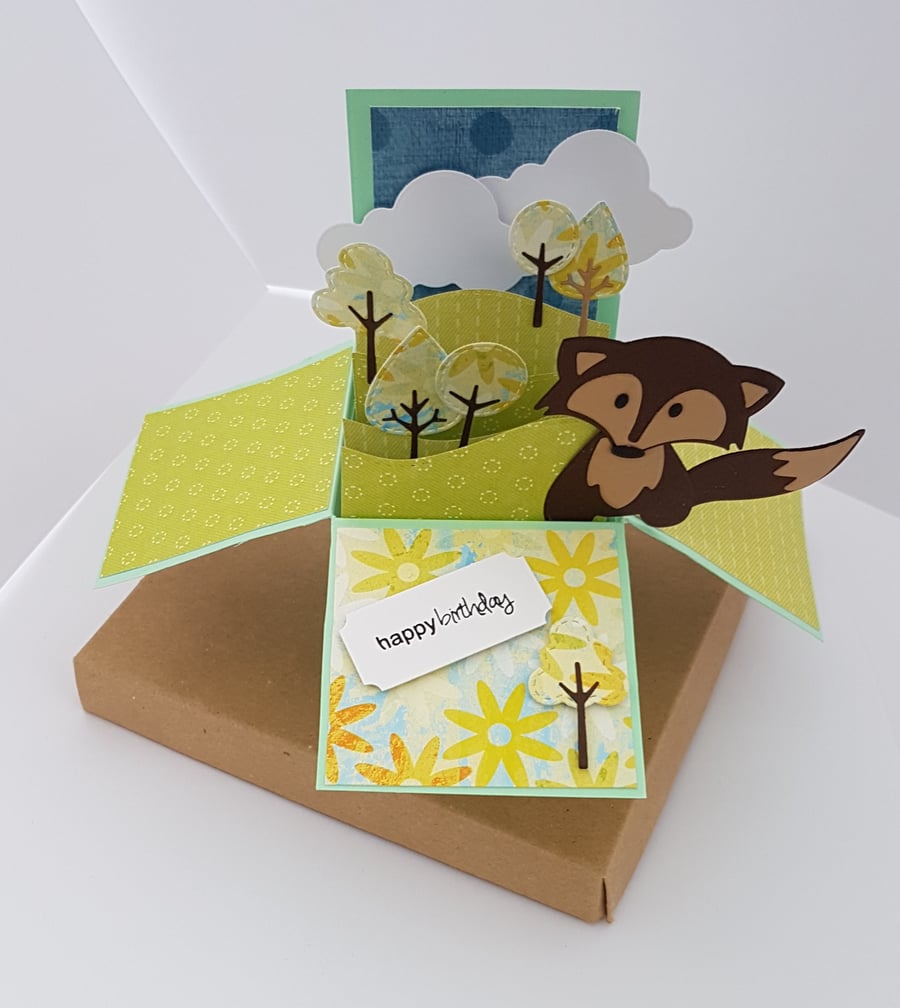 Foxy Forest Birthday Box Card