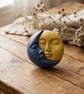Handmade Celestial Sun & Moon Paperweight Plaster Desk Decor