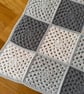 New Handmade Baby Blanket - Cotton and Bamboo - Traditional Granny Squares 