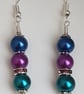 Gorgeous Peacock Panache Earrings - Silver tones - Design 2 - Image 4