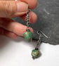 Sterling silver and turquoise bead long scribble earrings - Image 5