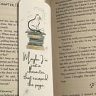 Cat on Books Bookmark, Aesthetic Bookmark for Cat and Book Lover