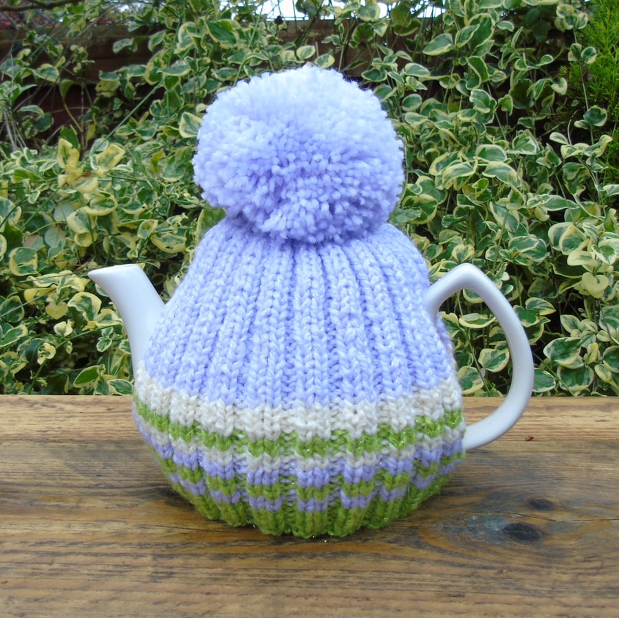 Large tea cosy Sparkle yarn  - hand knitted - standard size teapot