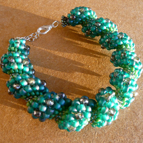 Green spiral bracelet