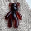 Brown Bear brooch made from pure resin 